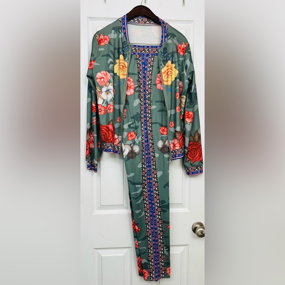 Floral Camouflage Pantsuit